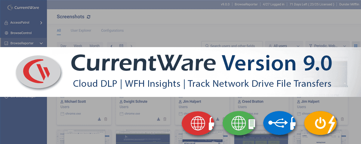 CurrentWare version 9.0: Cloud DLP, WFH insights, track network drive file transfers