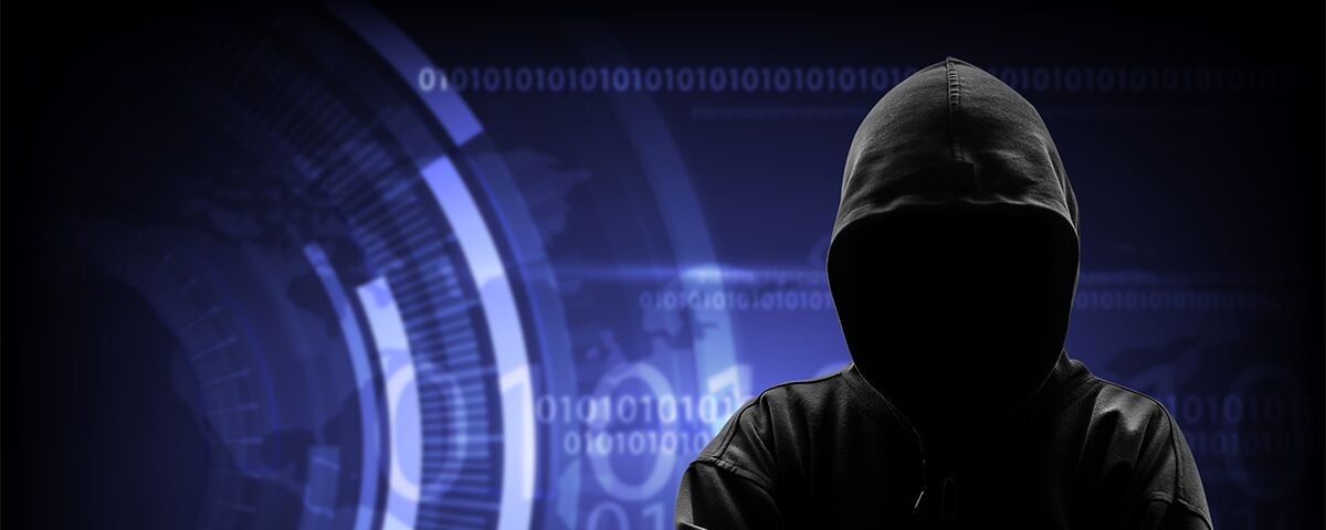 Computer Spy, Shadowy Figure with digital background
