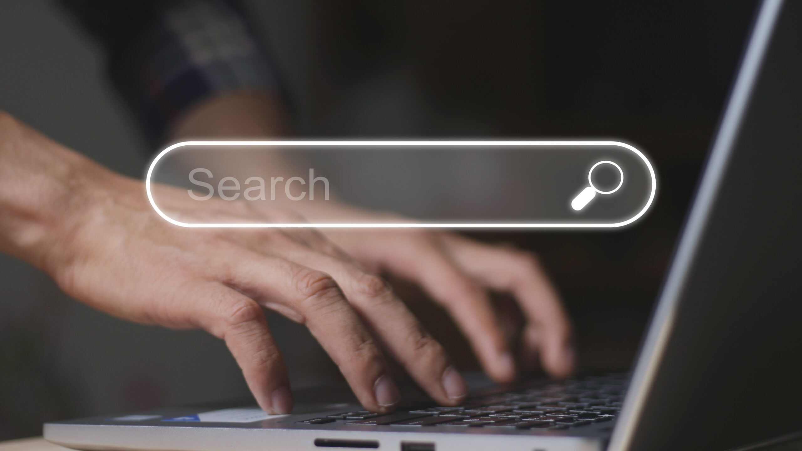 Search bar of internet browser and businessman working on modern Screenshot of category filtering window from BrowseControl web filter. Porn and social media categories blocked.